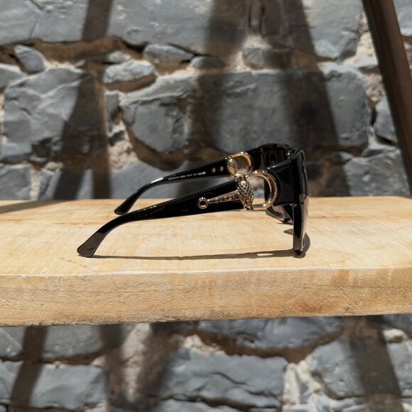 Gucci GG3727 Black Diamantissima Horsebit Oversized Square Sunglasses - Picture 4 of 12
